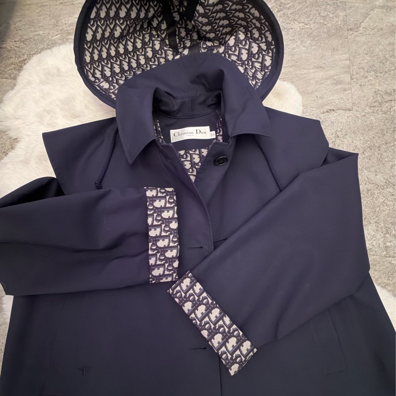 Christian Dior老花斗篷短版風衣-3