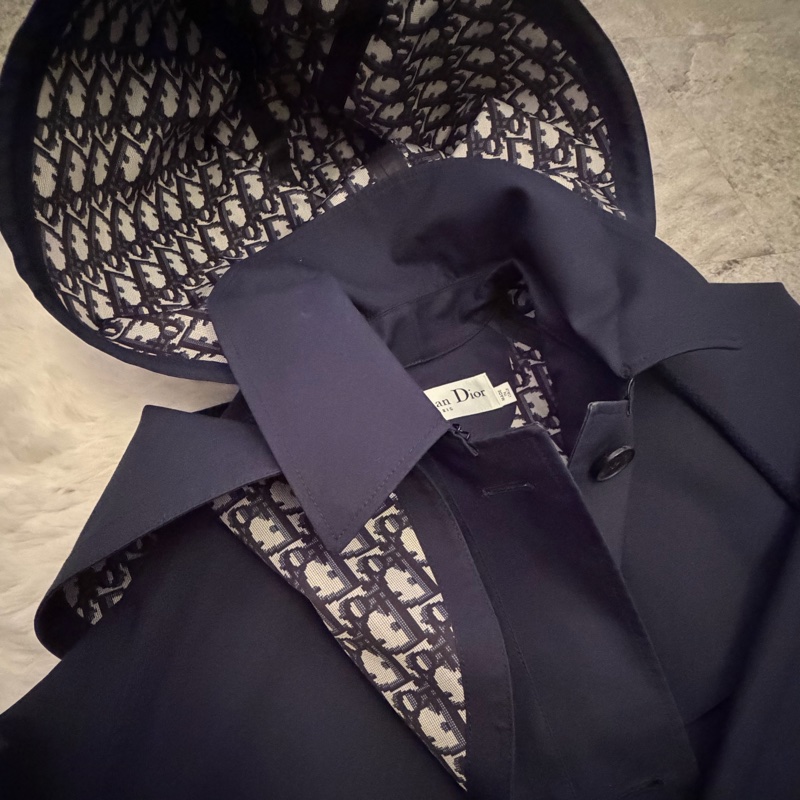 Christian Dior老花斗篷短版風衣-4