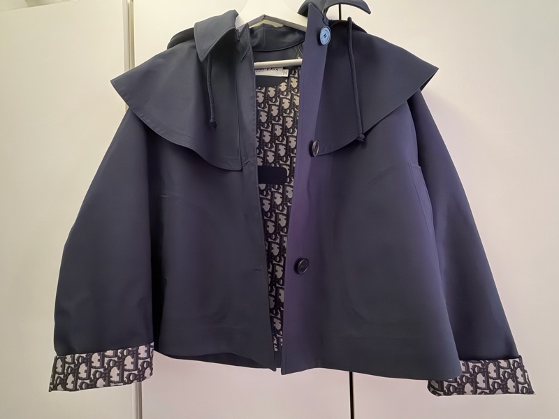 Christian Dior老花斗篷短版風衣-5