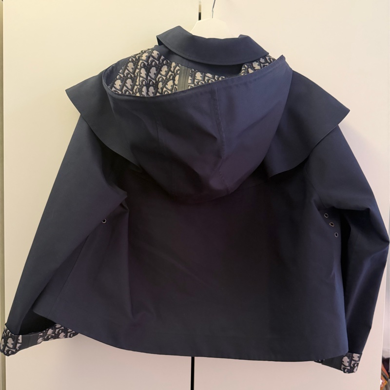 Christian Dior老花斗篷短版風衣-6