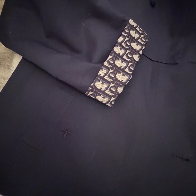 Christian Dior老花斗篷短版風衣-12