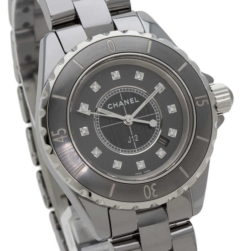 香奈兒 H3241 J12 33毫米炫彩12鑽鈦陶瓷腕錶/鈦陶瓷女士腕錶-3