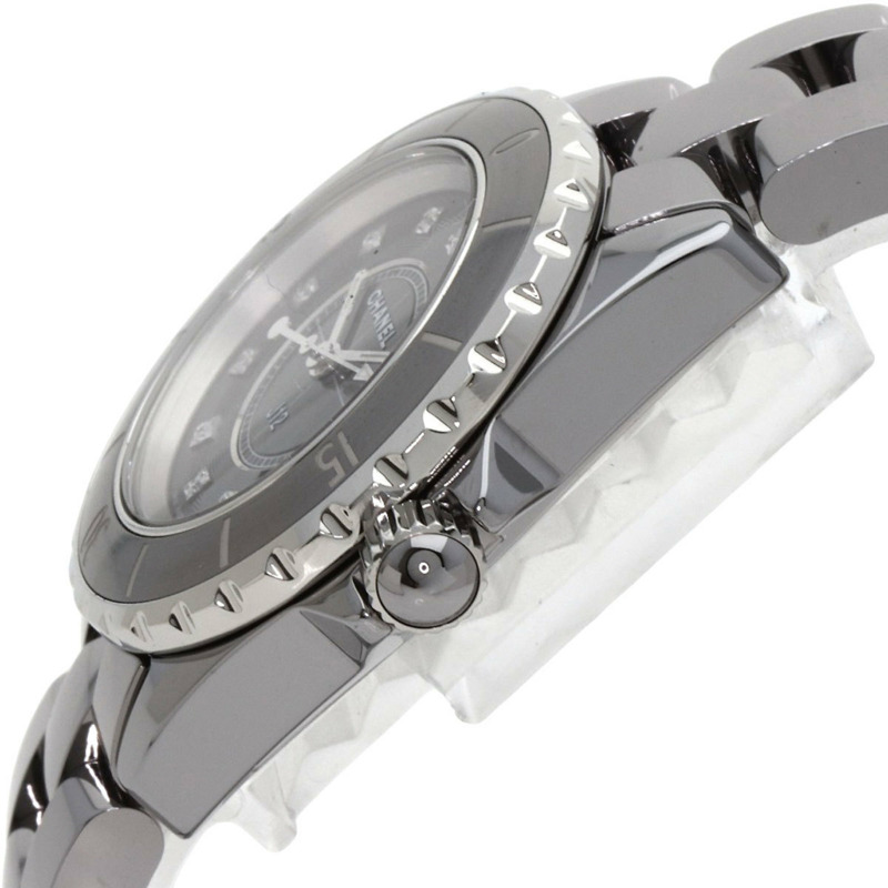 香奈兒 H3241 J12 33毫米炫彩12鑽鈦陶瓷腕錶/鈦陶瓷女士腕錶-4