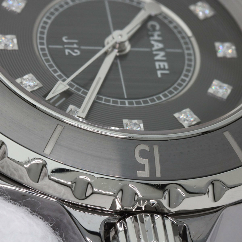 香奈兒 H3241 J12 33毫米炫彩12鑽鈦陶瓷腕錶/鈦陶瓷女士腕錶-15