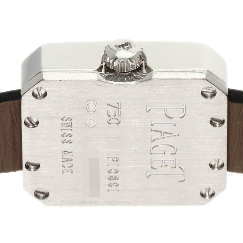 伯爵 G0A34503 迷你 Protocol 女士腕錶，18K 白金錶殼搭配緞面皮革錶帶-6