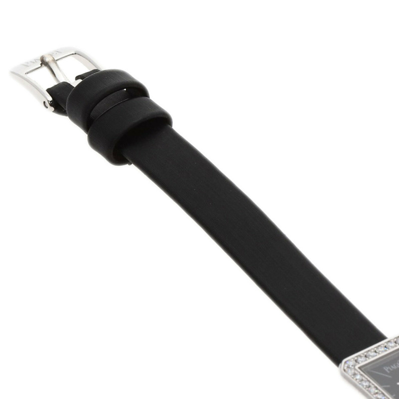 伯爵 G0A34503 迷你 Protocol 女士腕錶，18K 白金錶殼搭配緞面皮革錶帶-10