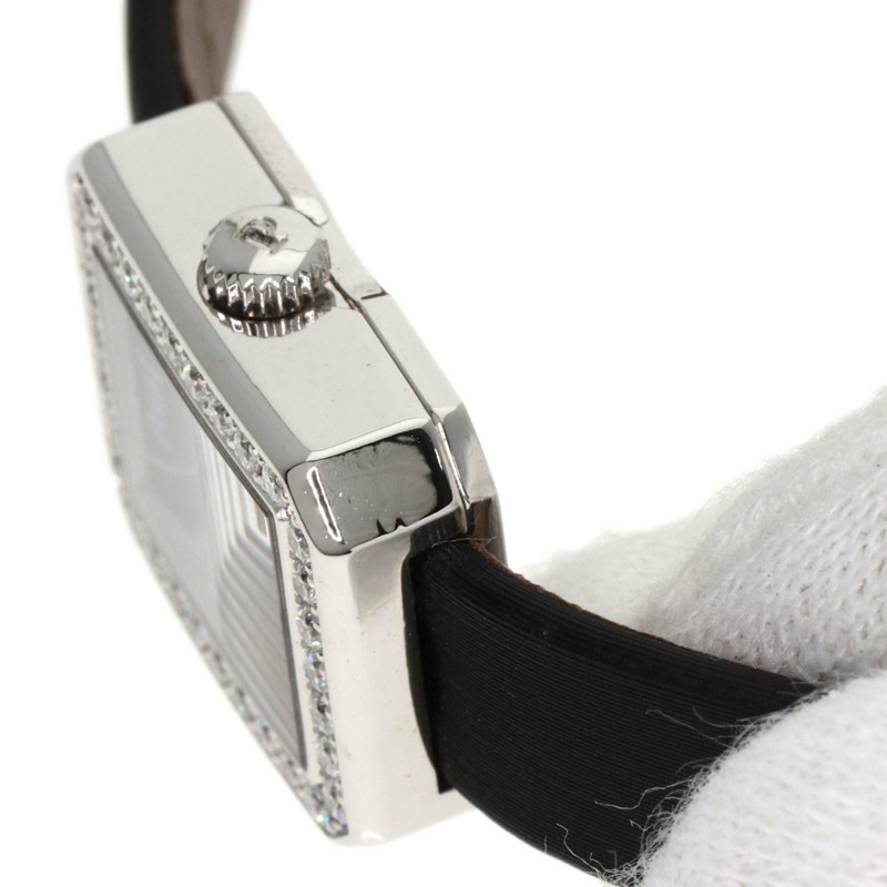 伯爵 G0A34503 迷你 Protocol 女士腕錶，18K 白金錶殼搭配緞面皮革錶帶-16