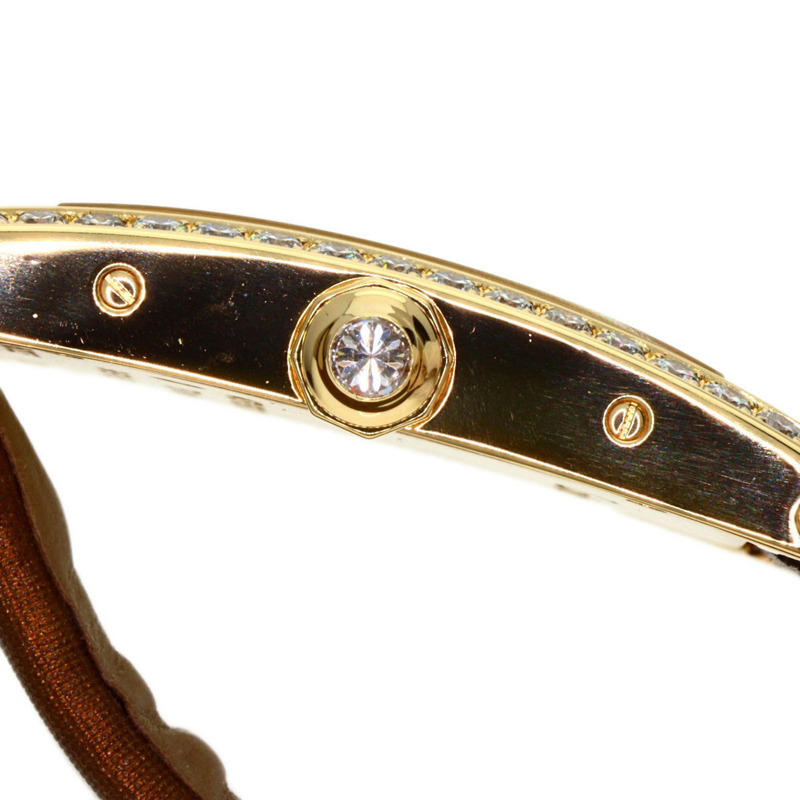 卡地亞 Tank Américaine SM 女士腕錶 WB707231，18K黃金錶殼，緞面皮革錶帶，鑲嵌鑽石-13