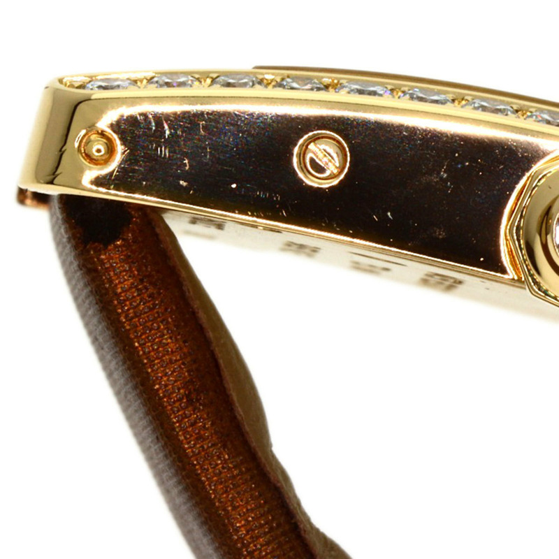 卡地亞 Tank Américaine SM 女士腕錶 WB707231，18K黃金錶殼，緞面皮革錶帶，鑲嵌鑽石-15