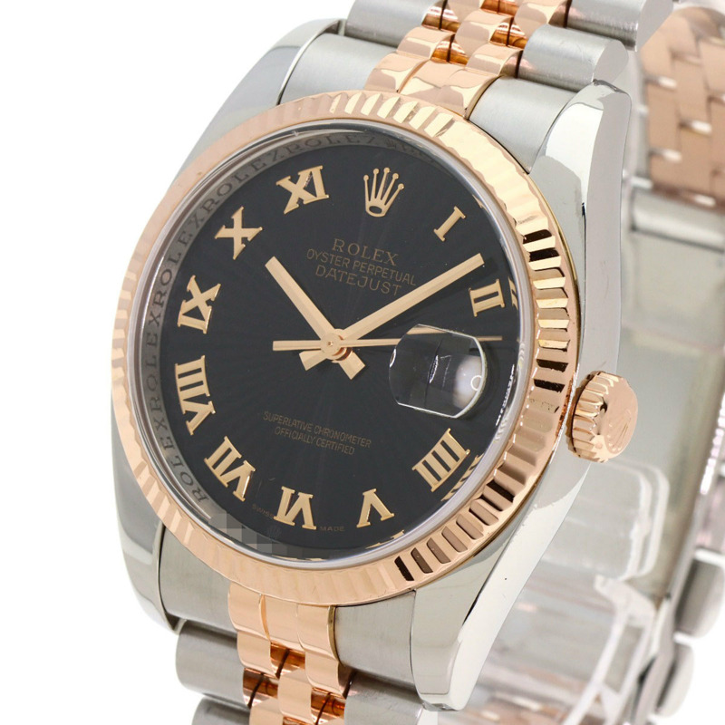 勞力士 116231 Datejust Sunbeam 男士腕錶，精鋼/18K鍍金/永恆玫瑰金款-2