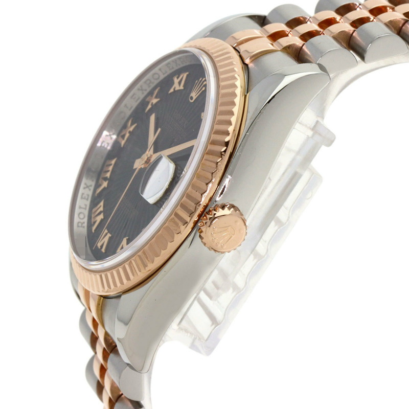 勞力士 116231 Datejust Sunbeam 男士腕錶，精鋼/18K鍍金/永恆玫瑰金款-4