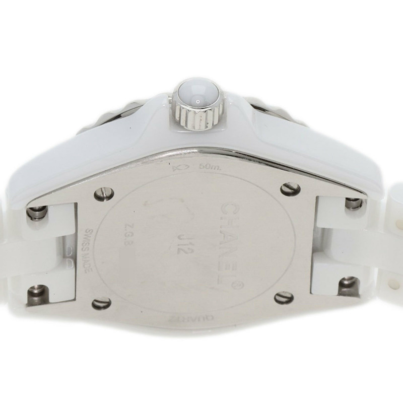 香奈兒 H2572 J12 29毫米 8P 鑲鑽白色陶瓷腕錶，陶瓷/陶瓷/鑽石，女士腕錶-6