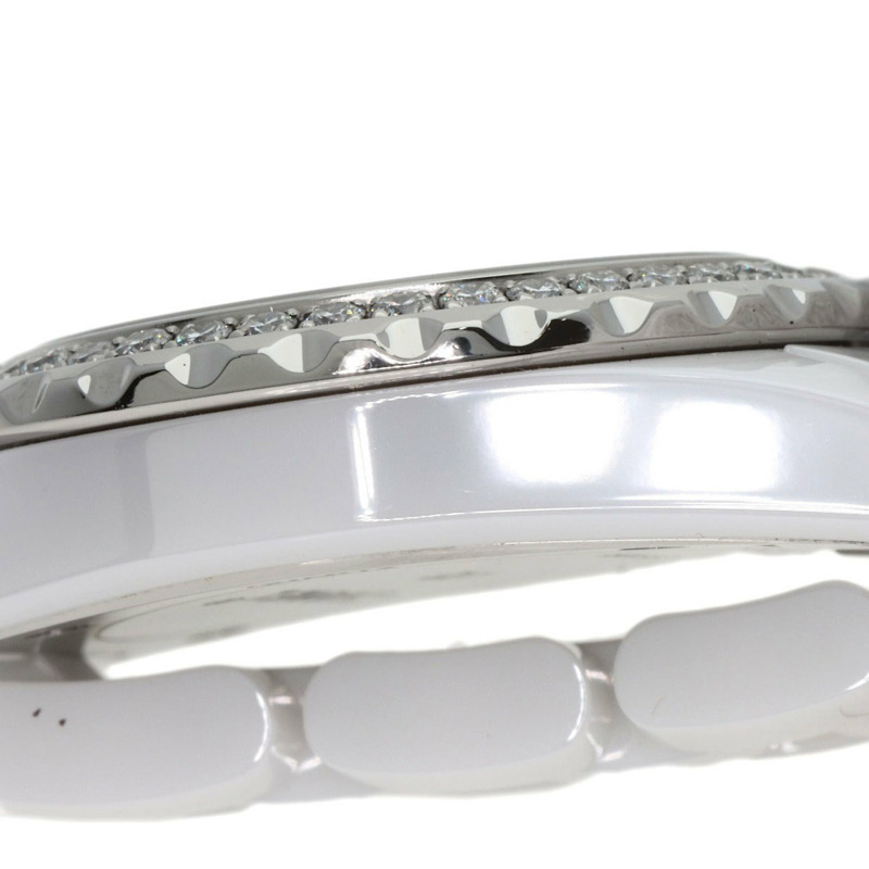 香奈兒 H2572 J12 29毫米 8P 鑲鑽白色陶瓷腕錶，陶瓷/陶瓷/鑽石，女士腕錶-8