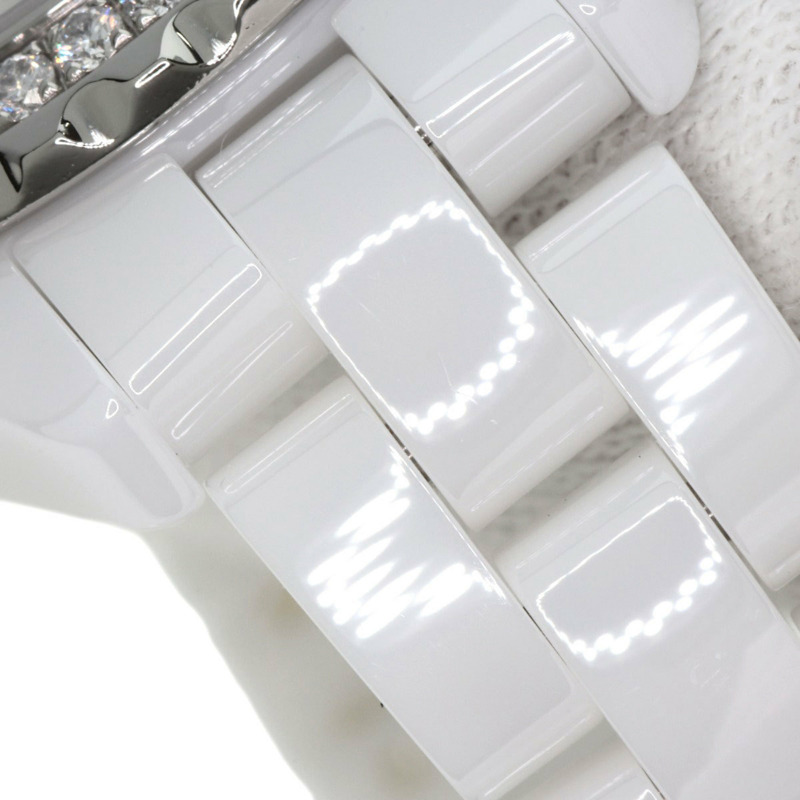 香奈兒 H2572 J12 29毫米 8P 鑲鑽白色陶瓷腕錶，陶瓷/陶瓷/鑽石，女士腕錶-11