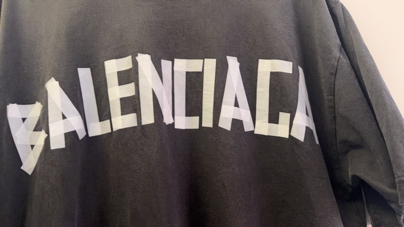 Balenciaga 膠帶貼布T恤-16