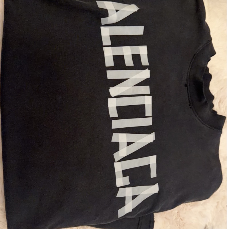 Balenciaga 膠帶貼布T恤-4