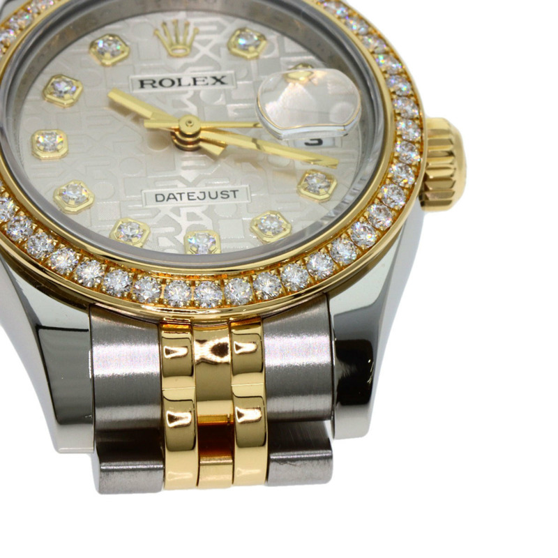 勞力士 179383G Datejust 錶圈鑲嵌 10 顆鑽石，不鏽鋼/18K黃金/鑽石女錶-15