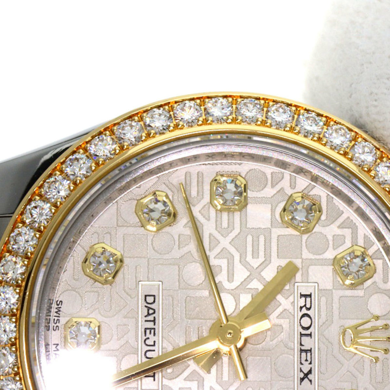 勞力士 179383G Datejust 錶圈鑲嵌 10 顆鑽石，不鏽鋼/18K黃金/鑽石女錶-23
