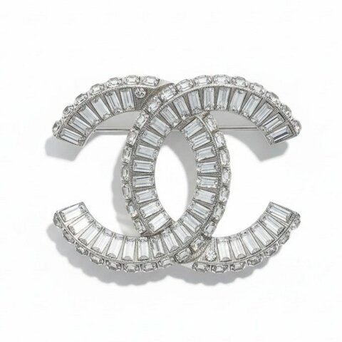 CHANEL 香奈兒 方排鑽胸針 2022年 銀色