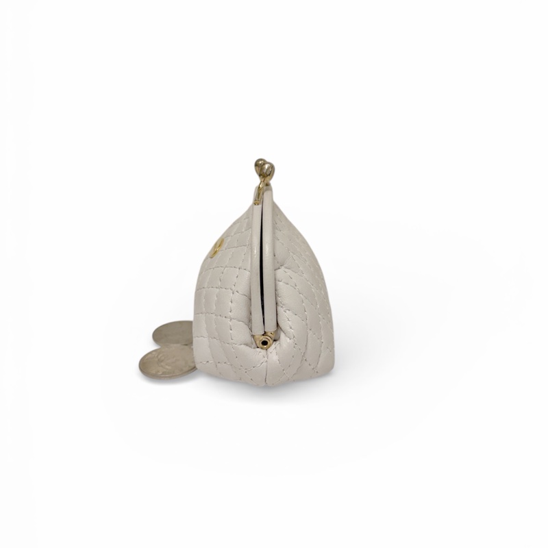 🍒Bally牛皮菱格縫縫金口零錢包/3F251221-1-4