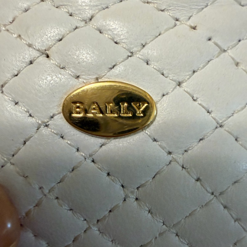 🍒Bally牛皮菱格縫縫金口零錢包/3F251221-1-8