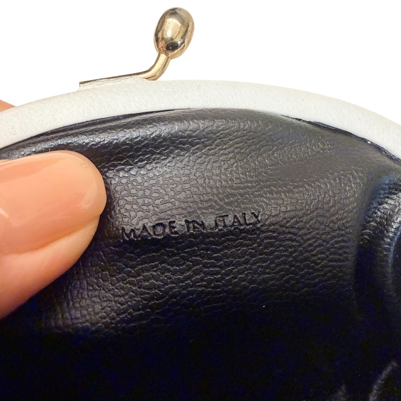 🍒Bally牛皮菱格縫縫金口零錢包/3F251221-1-10