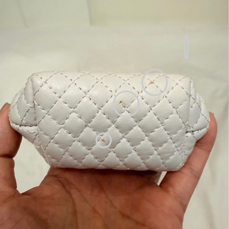 🍒Bally牛皮菱格縫縫金口零錢包/3F251221-1-12