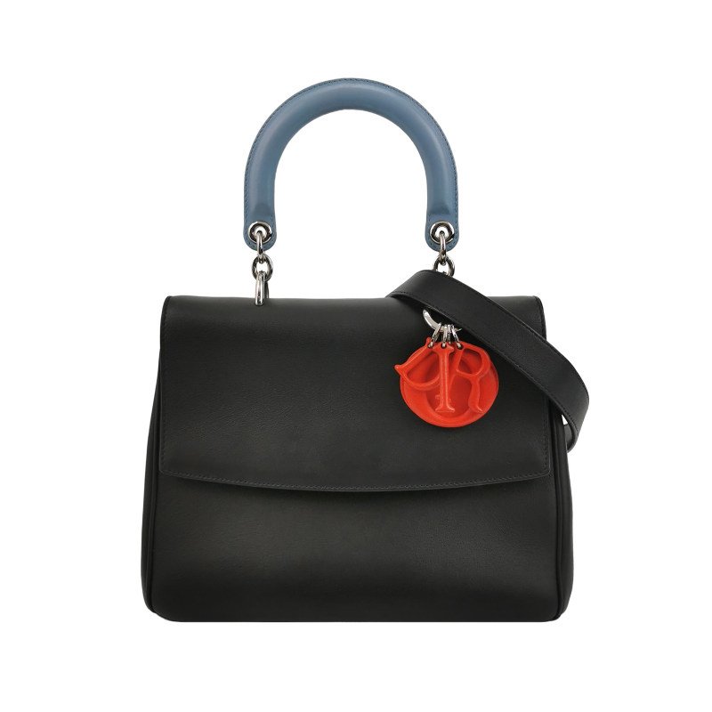 Dior Be Dior中號牛皮純色Dior字母吊飾斜挎包單肩包-0