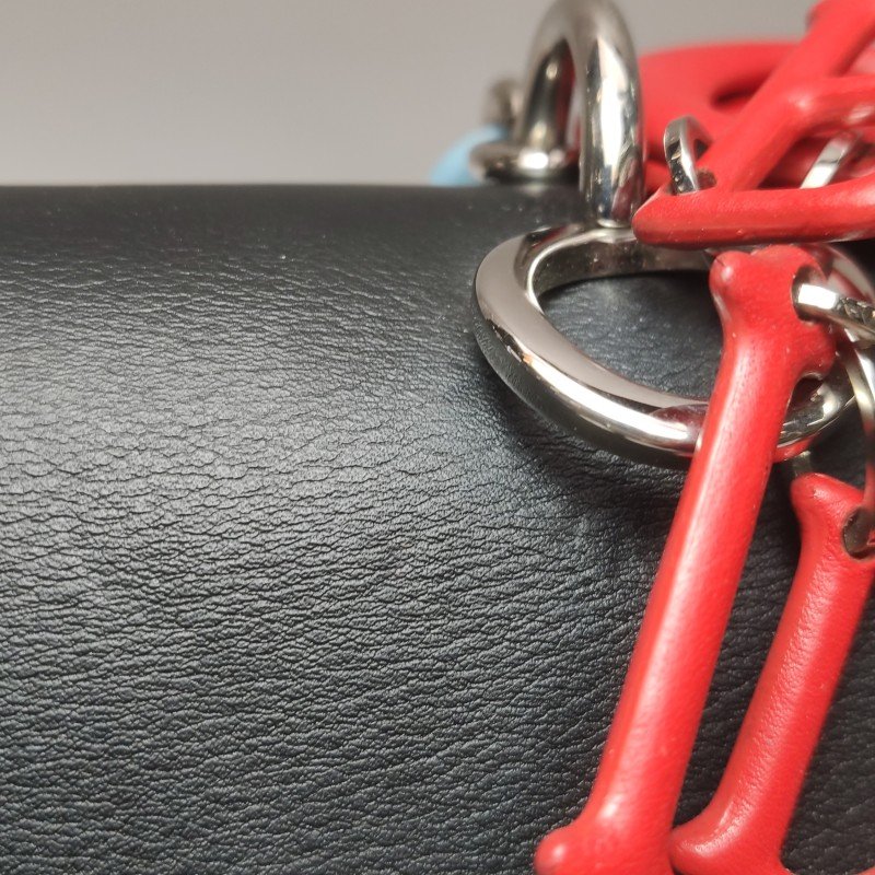 Dior Be Dior中號牛皮純色Dior字母吊飾斜挎包單肩包-22