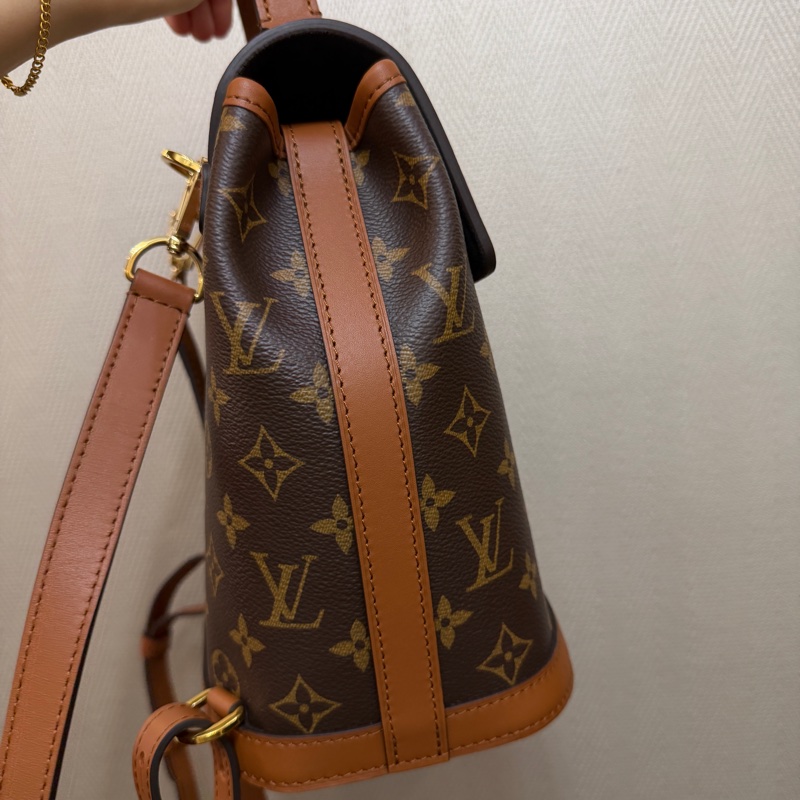 LV 雙色原花金釦Dauphine手提後背包M45142-4