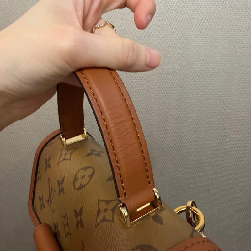 LV 雙色原花金釦Dauphine手提後背包M45142-6