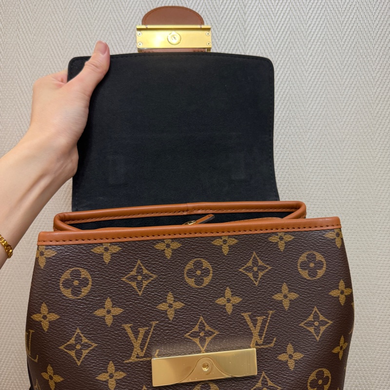 LV 雙色原花金釦Dauphine手提後背包M45142-10