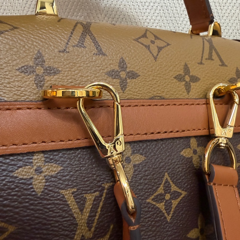LV 雙色原花金釦Dauphine手提後背包M45142-13
