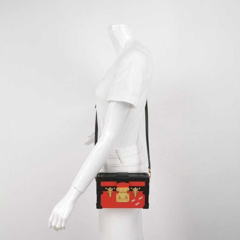 Louis Vuitton(LV)Petite Malle小盒子小號牛皮水波紋S-lock鎖扣斜挎包單肩包-1