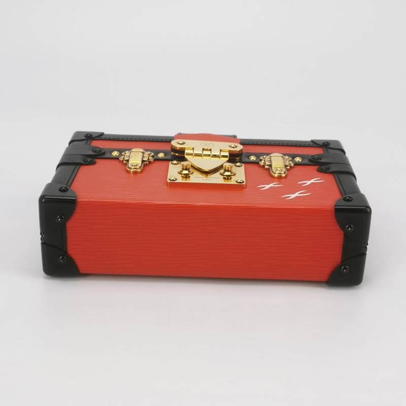 Louis Vuitton(LV)Petite Malle小盒子小號牛皮水波紋S-lock鎖扣斜挎包單肩包-5