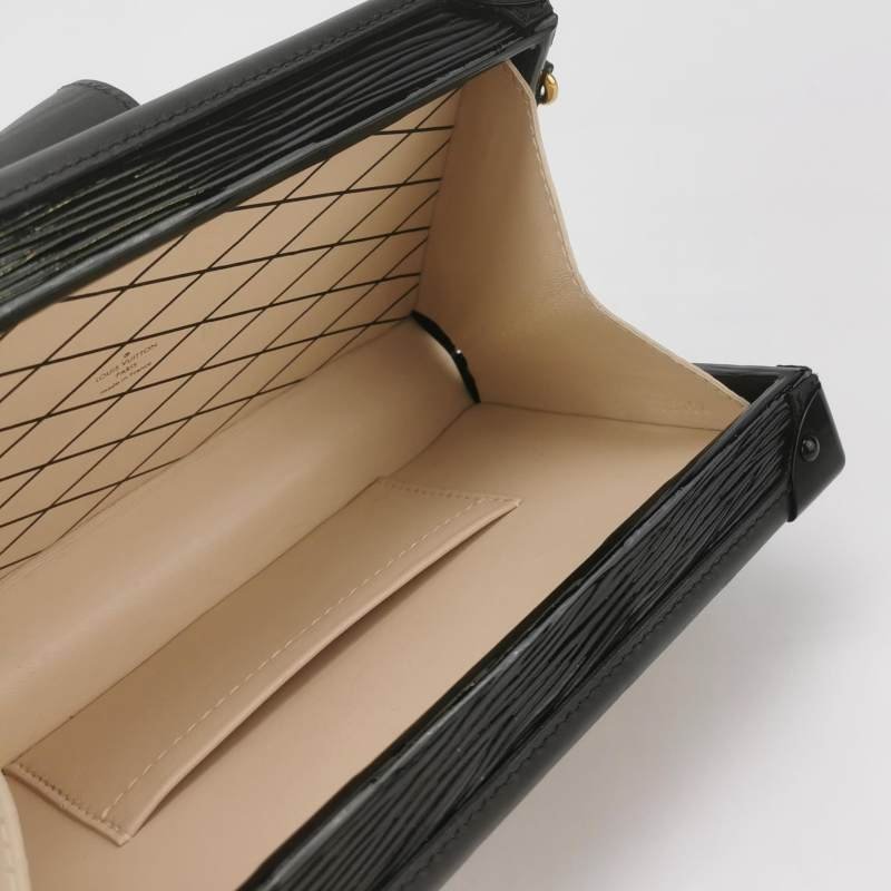 Louis Vuitton(LV)Petite Malle小盒子小號牛皮水波紋S-lock鎖扣斜挎包單肩包-6