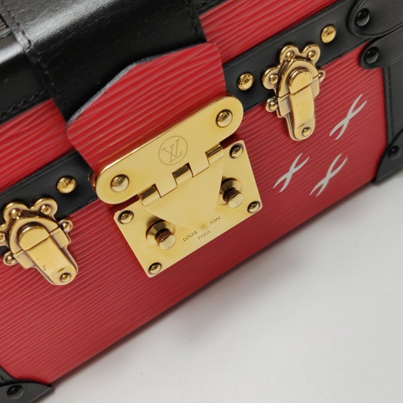 Louis Vuitton(LV)Petite Malle小盒子小號牛皮水波紋S-lock鎖扣斜挎包單肩包-12