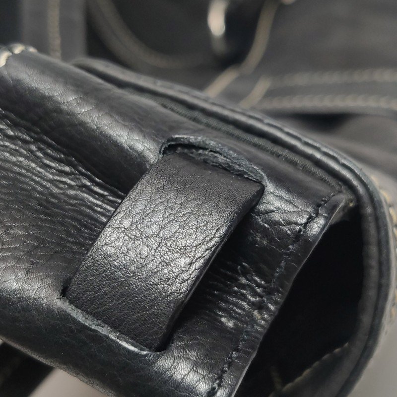 Prada牛皮尼龍布純色皮帶扣飾單肩包-23