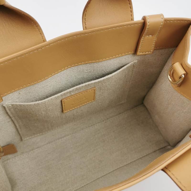 Chloe Woody小號牛皮純色徽標緞帶斜挎包單肩包-6