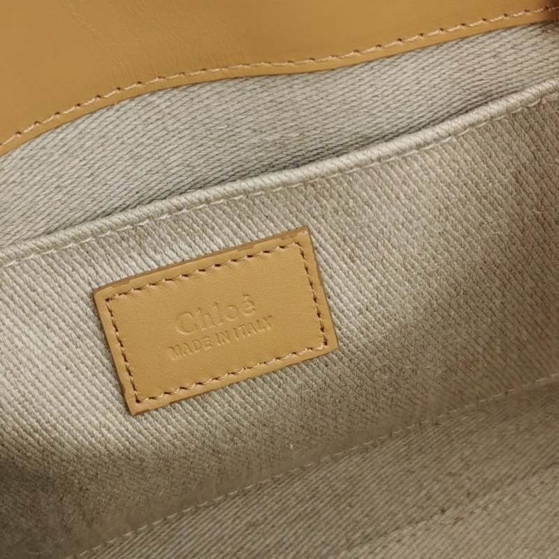 Chloe Woody小號牛皮純色徽標緞帶斜挎包單肩包-7