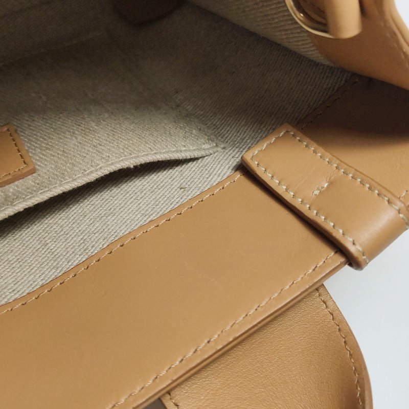 Chloe Woody小號牛皮純色徽標緞帶斜挎包單肩包-10