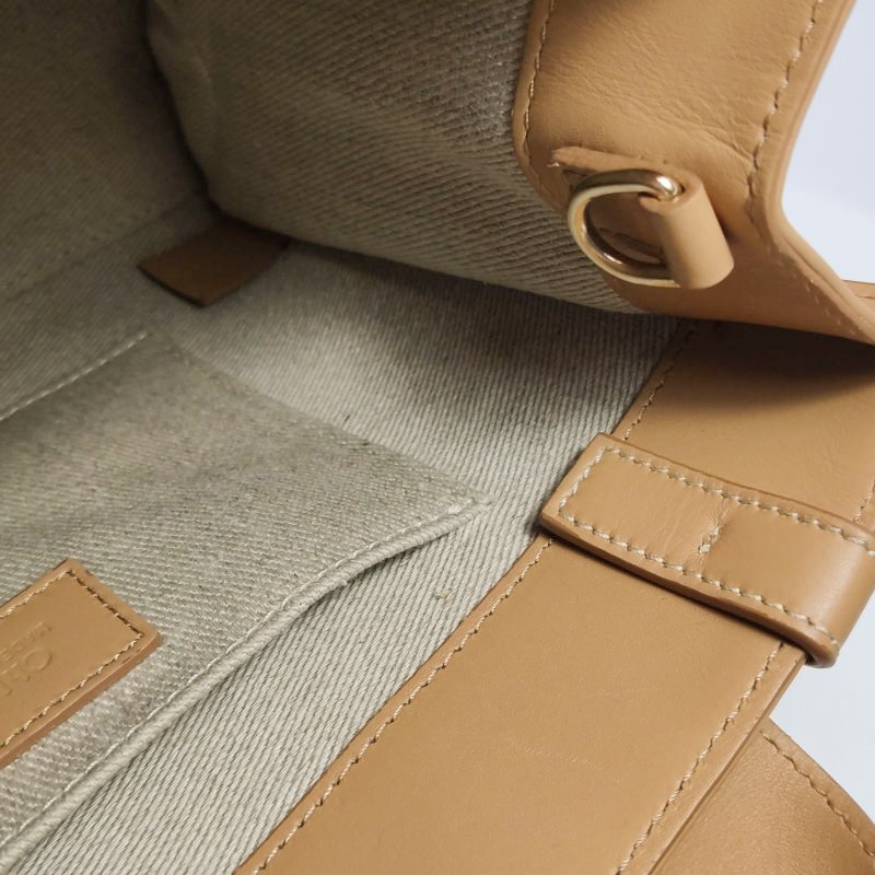 Chloe Woody小號牛皮純色徽標緞帶斜挎包單肩包-11