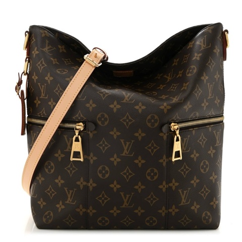 LV  Melie  原花金釦雙側拉鍊 肩背包 斜背包 兩用包
