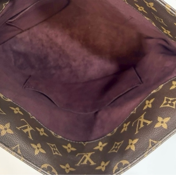 LV  Melie  原花金釦雙側拉鍊 肩背包 斜背包 兩用包-4