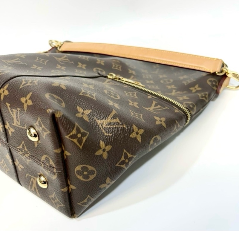 LV  Melie  原花金釦雙側拉鍊 肩背包 斜背包 兩用包-7