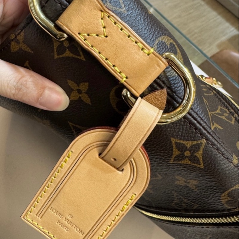 LV  Melie  原花金釦雙側拉鍊 肩背包 斜背包 兩用包-11