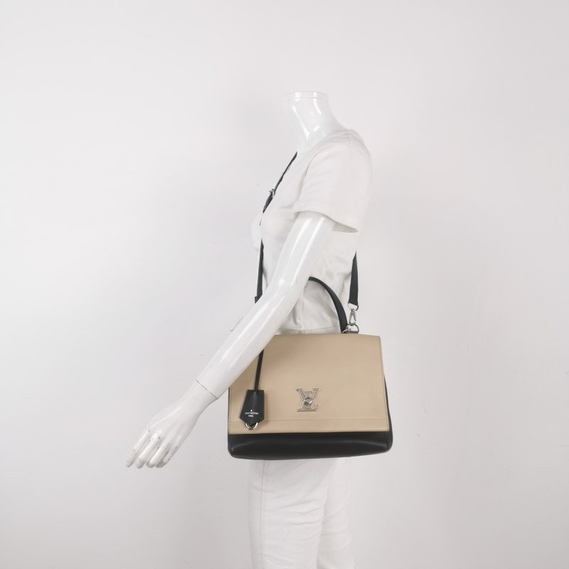 Louis Vuitton(LV)Lockme牛皮撞色LV轉鎖斜挎包單肩包-1