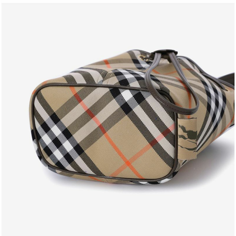 BURBERRY 復古格紋抽繩水桶包 女士單肩包 B9368 8093804-6