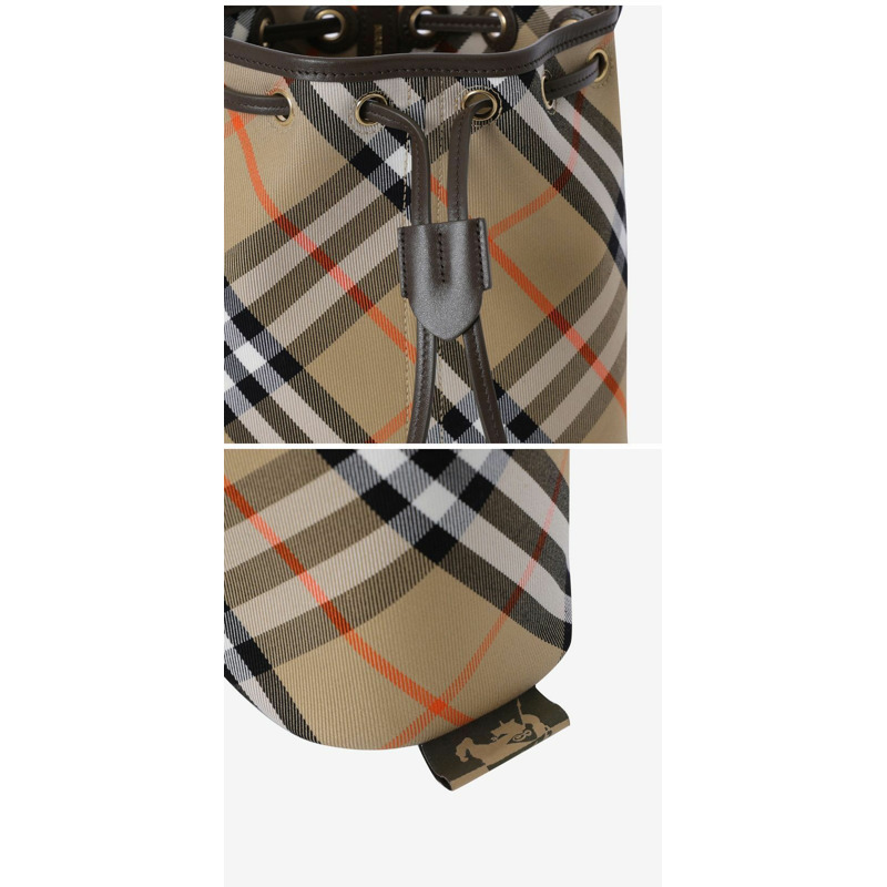 BURBERRY 復古格紋抽繩水桶包 女士單肩包 B9368 8093804-8