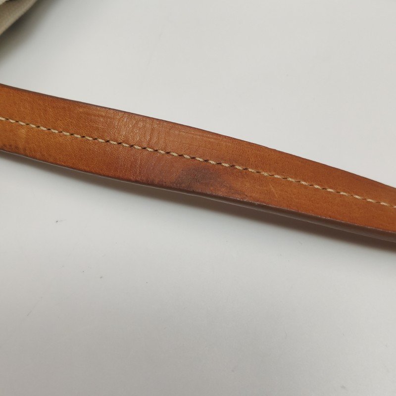 Prada牛皮羊皮帆布拼色印花字母Logo單肩包-10